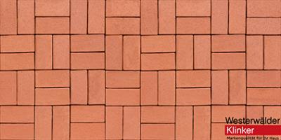 Тротуарная клинкерная брусчатка WK110R40 Design Rot 200х100х40 Westerwalder Klinker